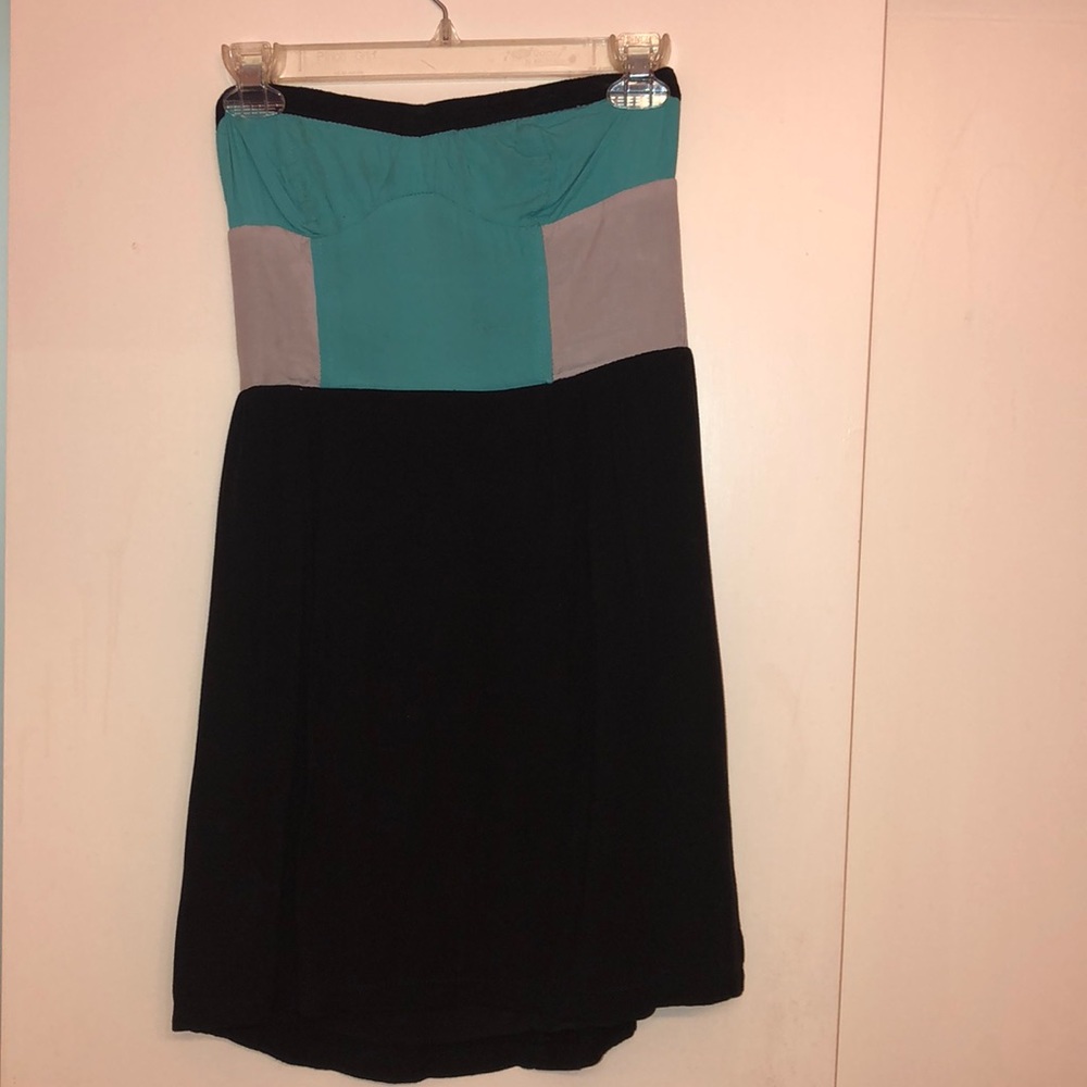 Sparkle & Fade color block strapless dress